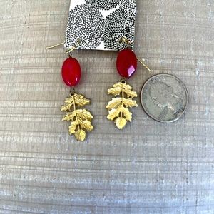 Vintage earrings with gold leaves 🍁